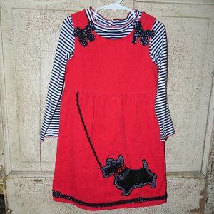 Emily Rose Scottie Dog Corduroy Dress Girls Size 5 (I-24)
